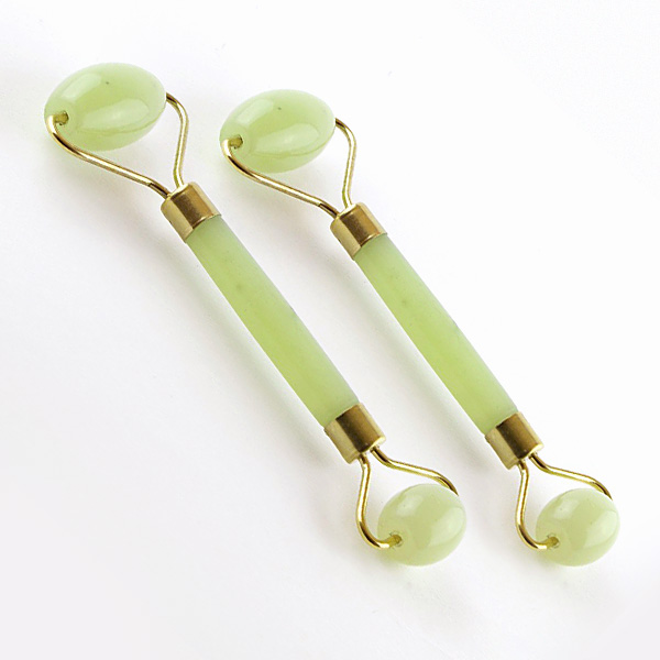 Pair of Jade Rollers - Use these cold jade stone rollers to massage the face and instantly calm redness and close pores. Great for diminishing under eye circles.